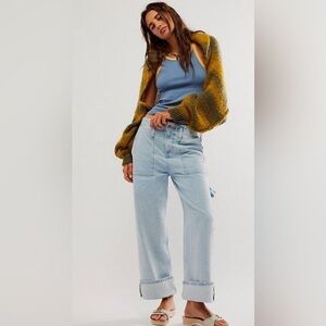 NWOT We The Free Major Leagues Mid-Rise Cuffed Jeans, Size 29